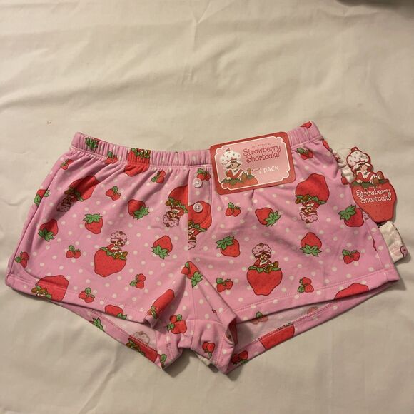🍓 NWT! Women's Nostalgic Strawberry Shortcake Sleep Shorts 2 pack Medium - Picture 1 of 6